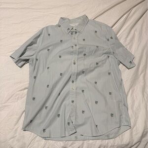 Banana Republic Blue Shirt with Green Accents